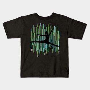 Line Dancer (Blue-Green) Kids T-Shirt